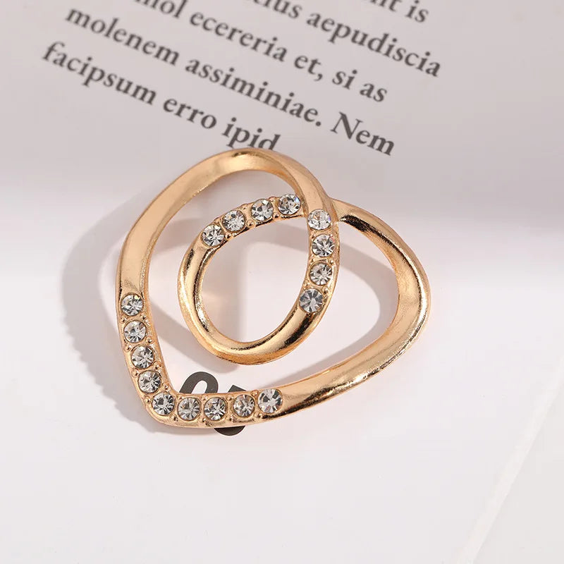 Women Geometric Brooch Clothes Corner Knot Button Ring Shirt Hem T-shirt Scarf Buckle Clothes Decoration Accessories