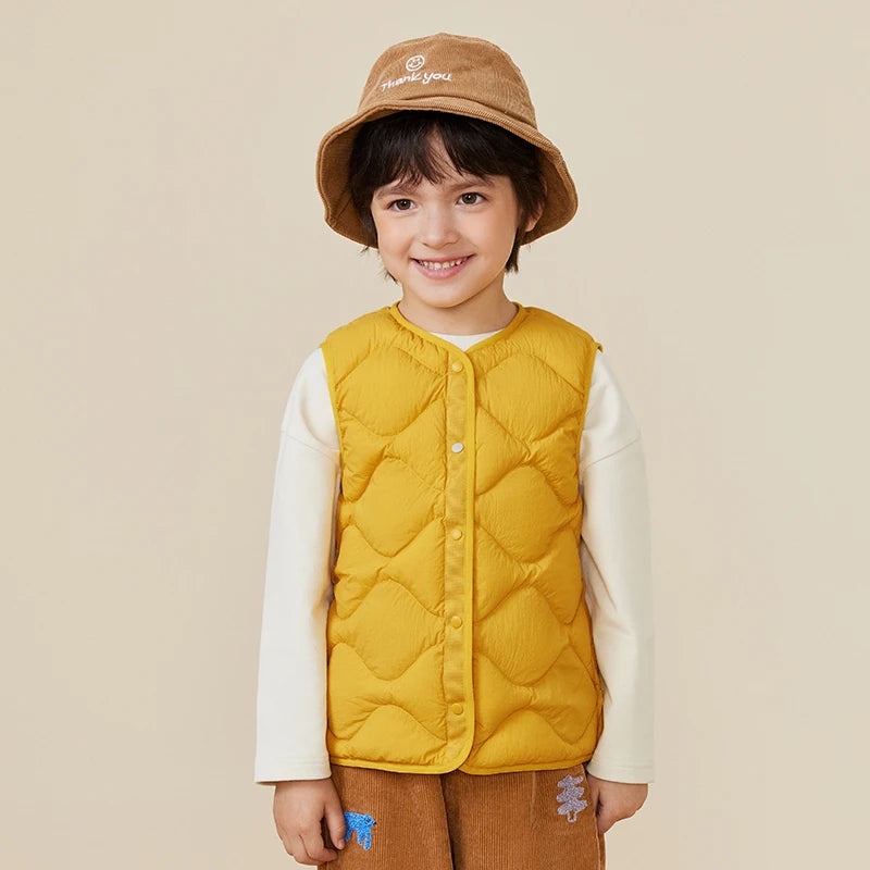 Mini Bala Kids Down Vest Winter Reversible Duck Down Waterproof Windproof Warm Lightweight for Outdoor Activities Macaron Color