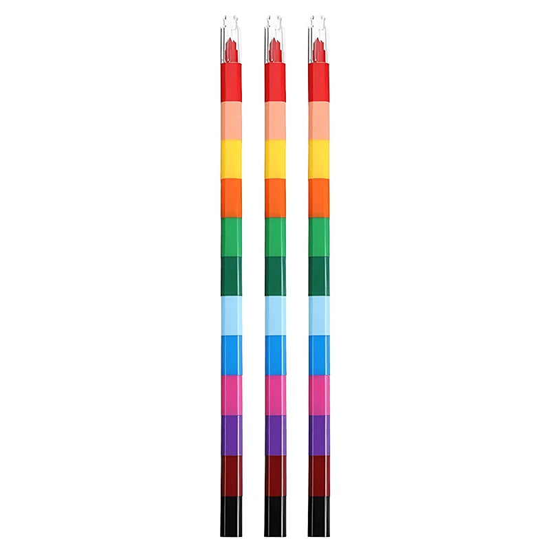 Stackable Crayons 12-Color Building Blocks Crayons Art DIY Drawing Graffiti Supplies Office School Stationery Students Gifts ZYF