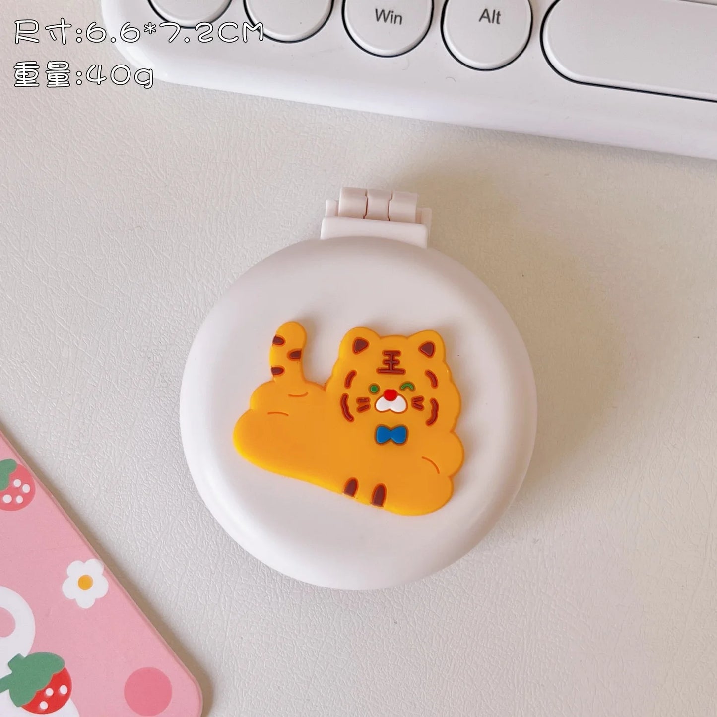 Mini Cute Foldable Head Massager Cartoon Air Bag Hair Comb Air Cushion Comb with Makeup Mirror Portable Hair Styling Comb Tools