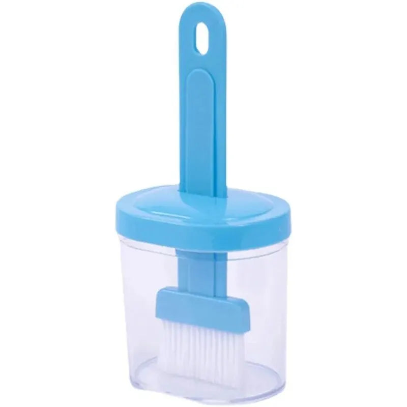 1Pc Oil Brush Pancake Oil Brush Integrated Oil Pot Brush With Bottle Kitchen Dustproof Household High Temperature Baking Tool - unique