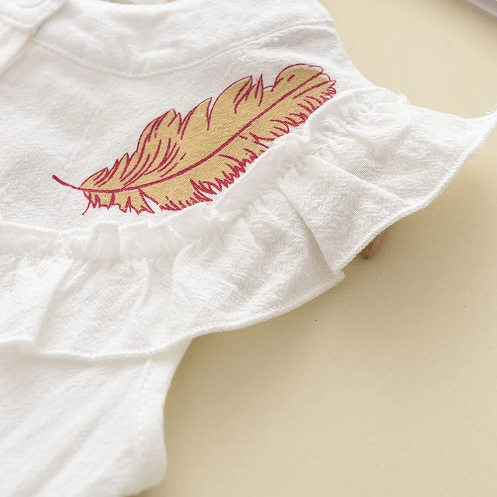 Bear Leader Girls' Clothing Set Summer New Casual Children's Embroidered Sleeveless Shirt + Shorts Set Girls' Baby Clothing