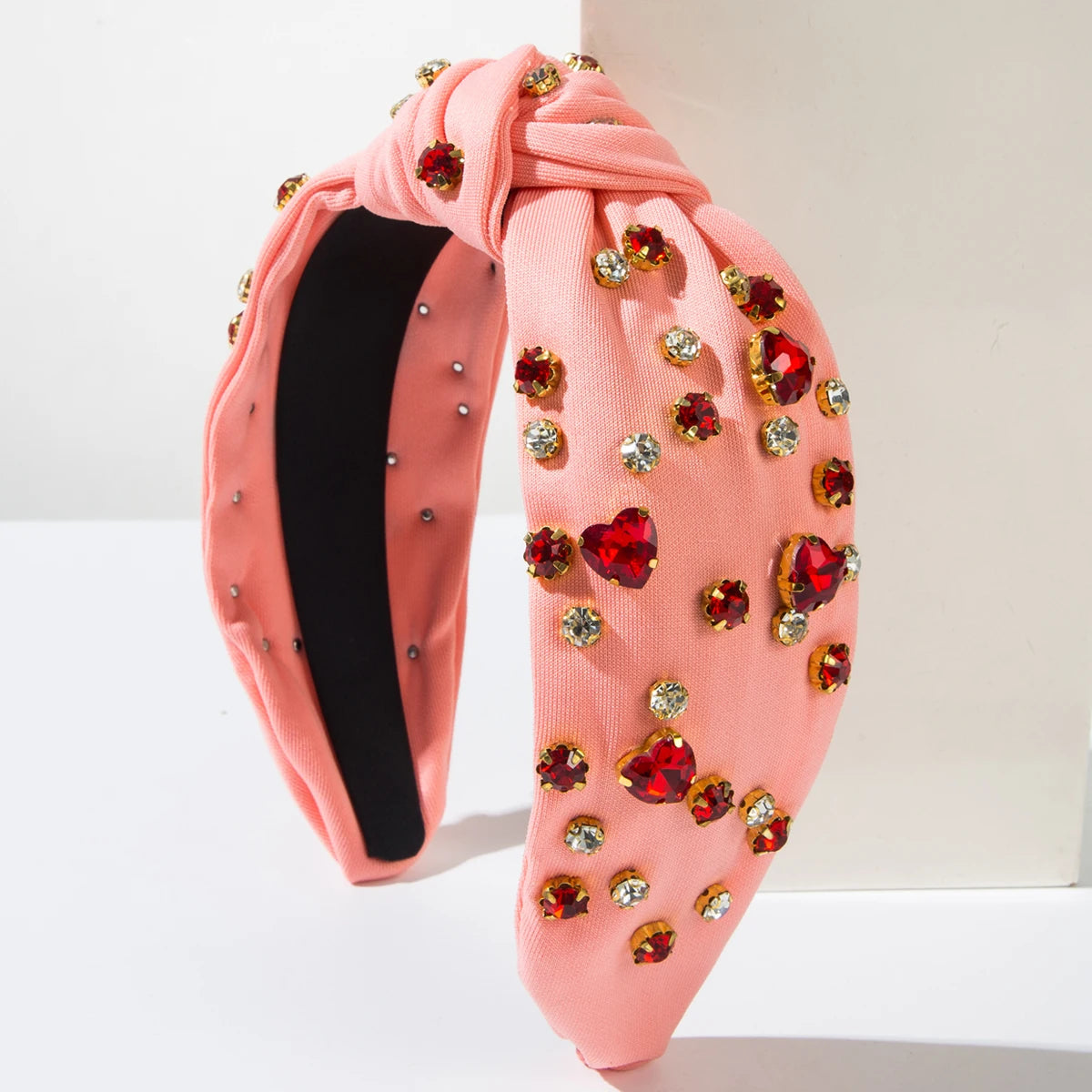 Amazon's New Valentine's Day Headband Korean Version Fashionable Nail Drill Heart-shaped Glass Diamond Decoration Sweet Headband