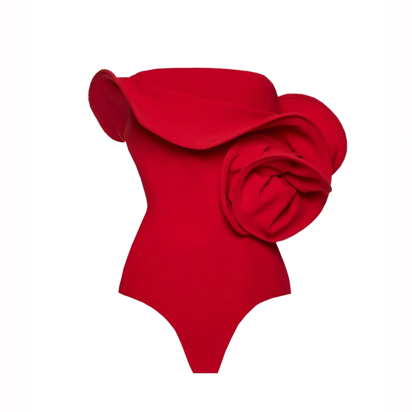 Red Flower Swimsuit With Cover Up Luxury Woman Swimwear Off Shoulder Swim Suits Female Sliming Bodysuit Chic Beachwear