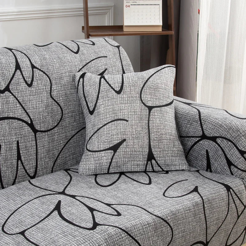 1pc Flower Printed Elastic Sofa Cover Antidirty Spandex Sofa Cover Furniture Protector for Bedroom Office Living Room Home Decor