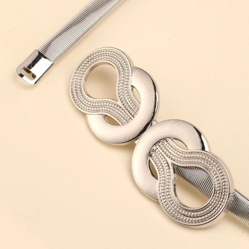 Fashion Leaves Gold Chain Belt Female Waist Adjustable Desinger Belts For Women Leaf Luxury Brand Punk Dress Elastic Waistband