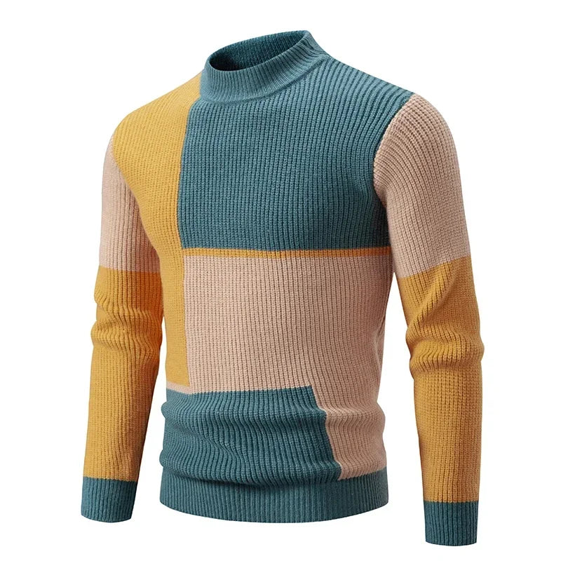 Sweatwear New Men's Autumn and Winter Casual Warm Neck Sweater Knit Pullover Tops Man Clothes