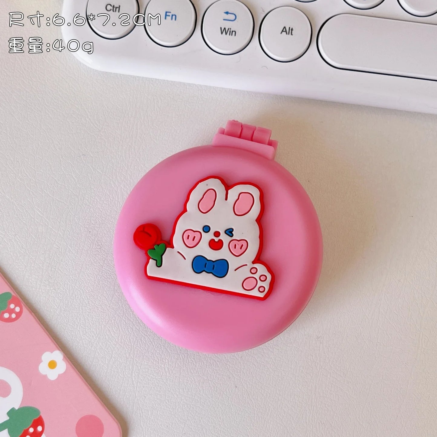 Mini Cute Foldable Head Massager Cartoon Air Bag Hair Comb Air Cushion Comb with Makeup Mirror Portable Hair Styling Comb Tools