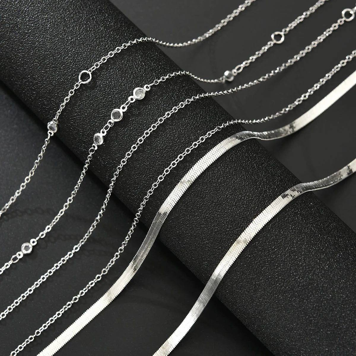 3Pcs Boho Flat Snake Chain Belly Waist Chain for Women Simple Silver Color Zircon Summer Beach Jewelry Female Bikini Accessories