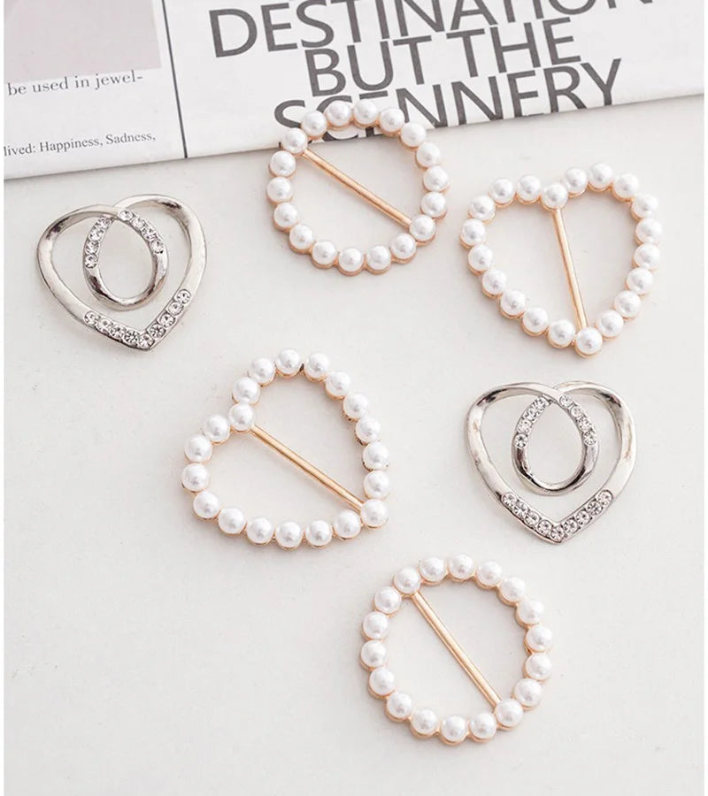 Women Geometric Brooch Clothes Corner Knot Button Ring Shirt Hem T-shirt Scarf Buckle Clothes Decoration Accessories