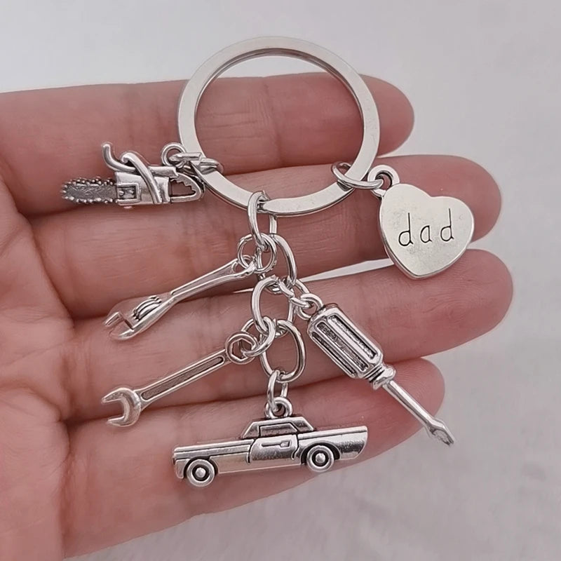 Dad Keychain Mechanic's Keychain Father's Day Gifts Car Lover Gift Tools Gift Dad Gift Father Keychain Hand Stampe Souvenir