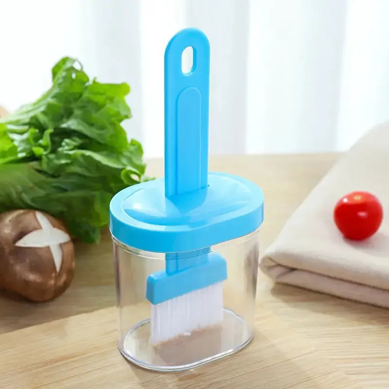 1Pc Oil Brush Pancake Oil Brush Integrated Oil Pot Brush With Bottle Kitchen Dustproof Household High Temperature Baking Tool - unique