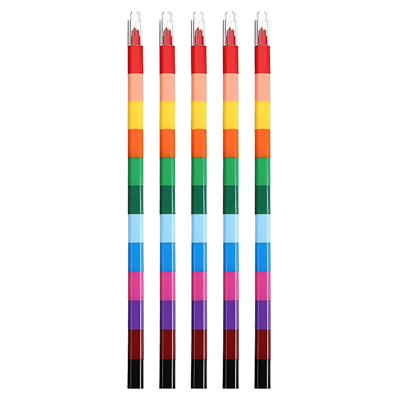 Stackable Crayons 12-Color Building Blocks Crayons Art DIY Drawing Graffiti Supplies Office School Stationery Students Gifts ZYF