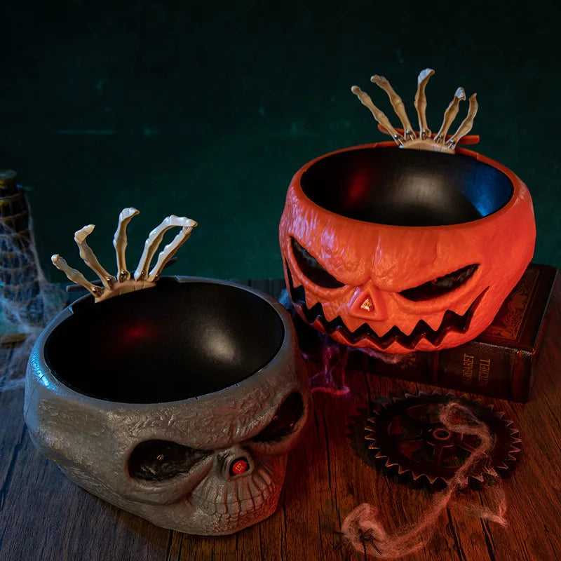 Halloween Electric Ghost Hand Candy Bowl Scary Decor Haunted House Party Prop Prank Costume Accessory