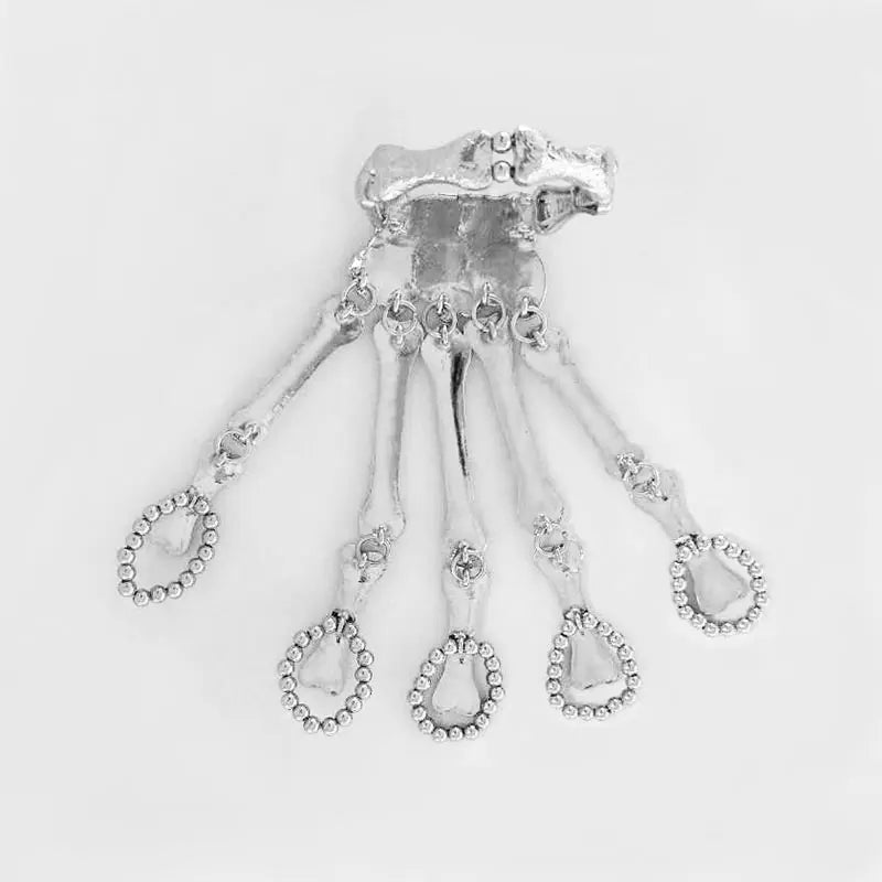 Fashion Women Punk Bracelet Alloy Skull Finger Hand Chain Skeleton Bone Ladies Girls Bracelets Halloween Gifts MIAO-US