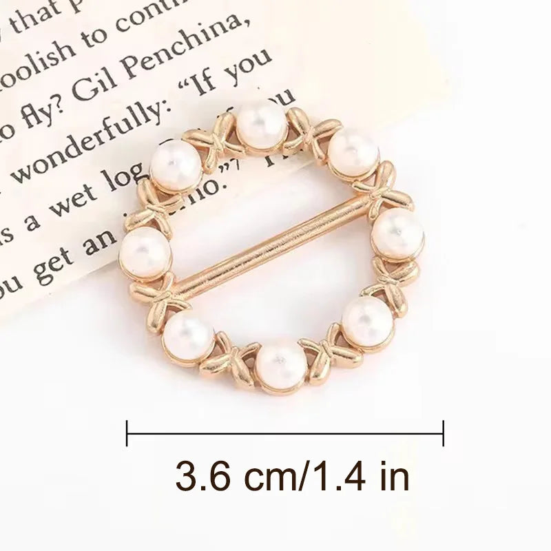 Women Geometric Brooch Clothes Corner Knot Button Ring Shirt Hem T-shirt Scarf Buckle Clothes Decoration Accessories