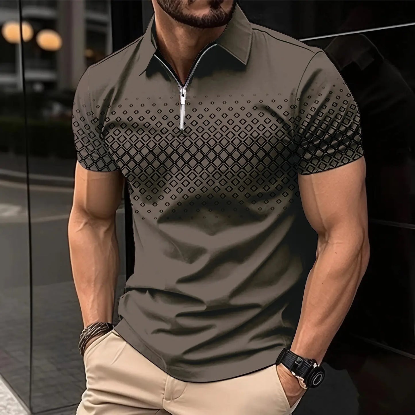 Summer T Shirts for Men Short Sleeve Men's Clothing Collar 3D Printing mon