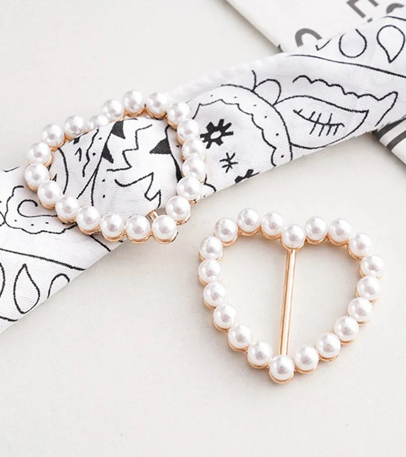 Women Geometric Brooch Clothes Corner Knot Button Ring Shirt Hem T-shirt Scarf Buckle Clothes Decoration Accessories