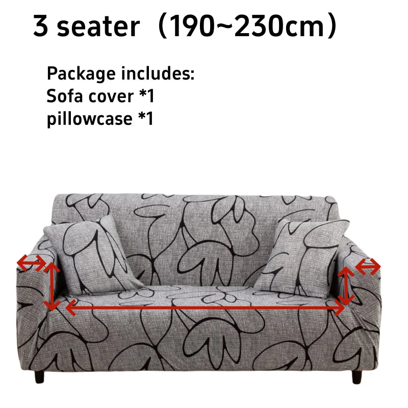 1pc Flower Printed Elastic Sofa Cover Antidirty Spandex Sofa Cover Furniture Protector for Bedroom Office Living Room Home Decor