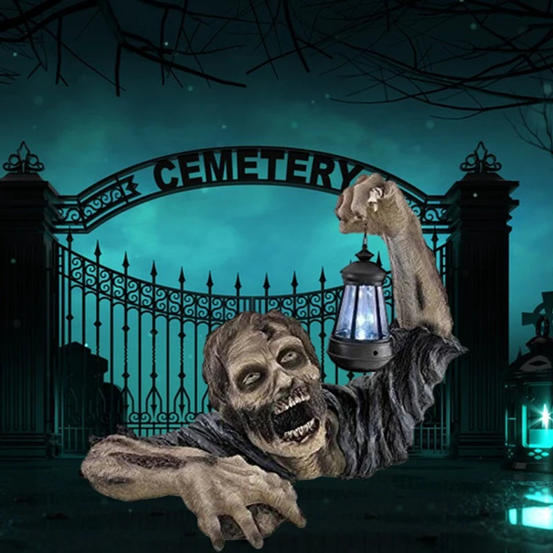Halloween Zombie Spooky Lantern Decor Scary Garden Statue Outdoor Holiday Party Craft Decor Supplies Haunted House Horror Props