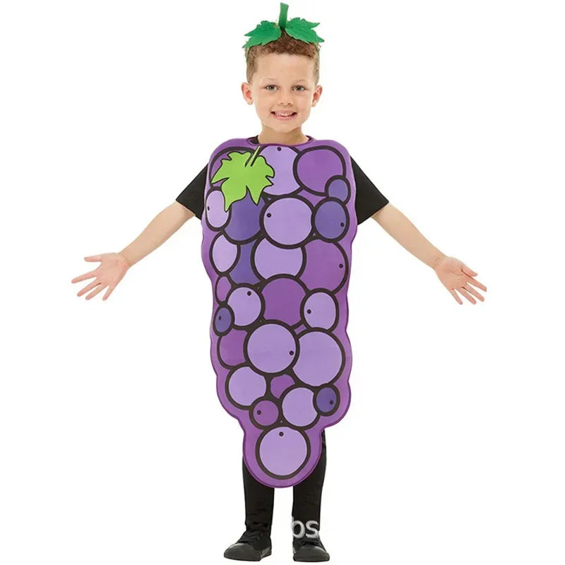 Halloween Kids Girls Boys Children Fruit Vegetable Costume Watermelon Strawberry Banana Tomato Outfit Cute Cosplay Party