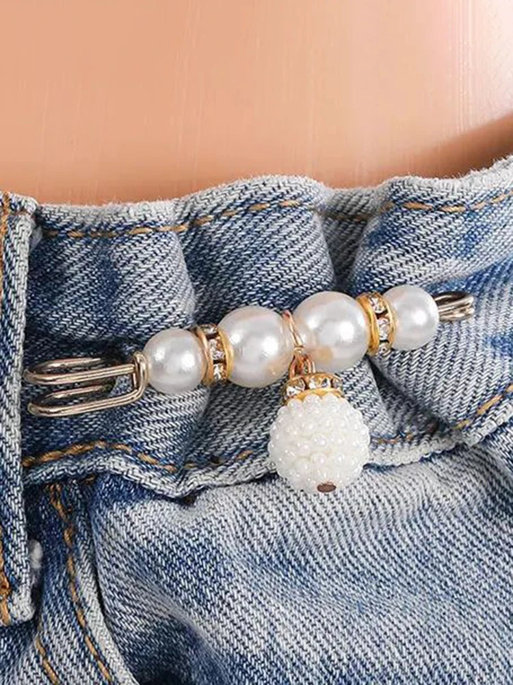 4PCS Waist Adjustment Uniform Clothing Extended Buckle And Waist Adjustment Buckle Pearl Broocated Fashion Decorative Accessorie clothes - unique