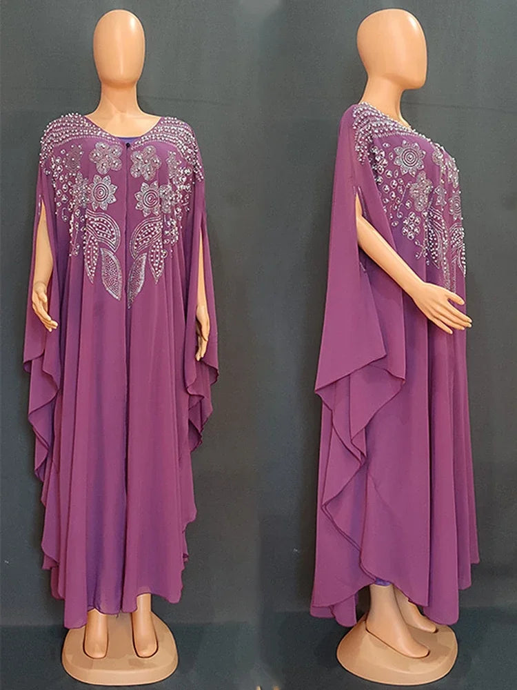 Abayas For Women Dubai Luxury Chiffon Boubou Muslim Fashion Dress Caftan Wedding Party Occasions Djellaba Femme