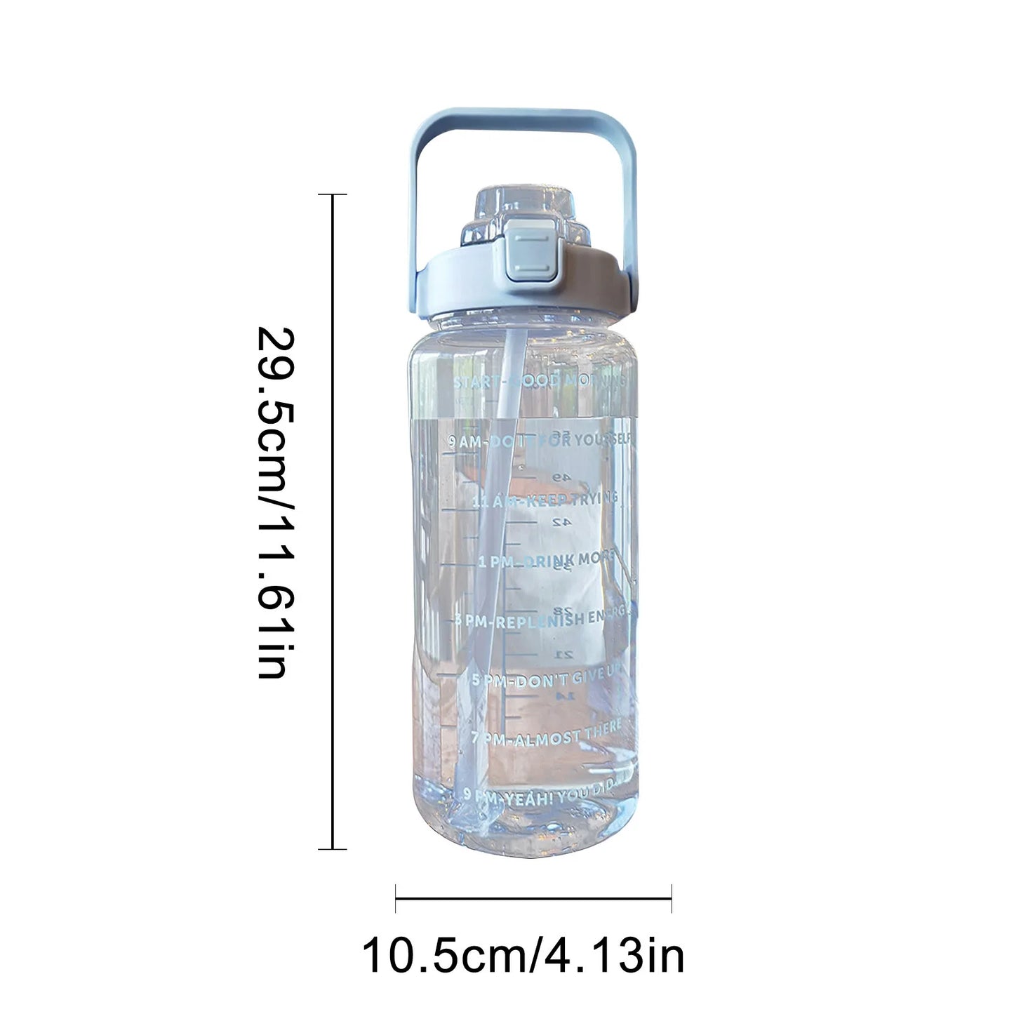 2L Large Capacity Water Bottles Portable Sports Water Bottle With Straw Fitness Bike Cup Summer With Time Marker