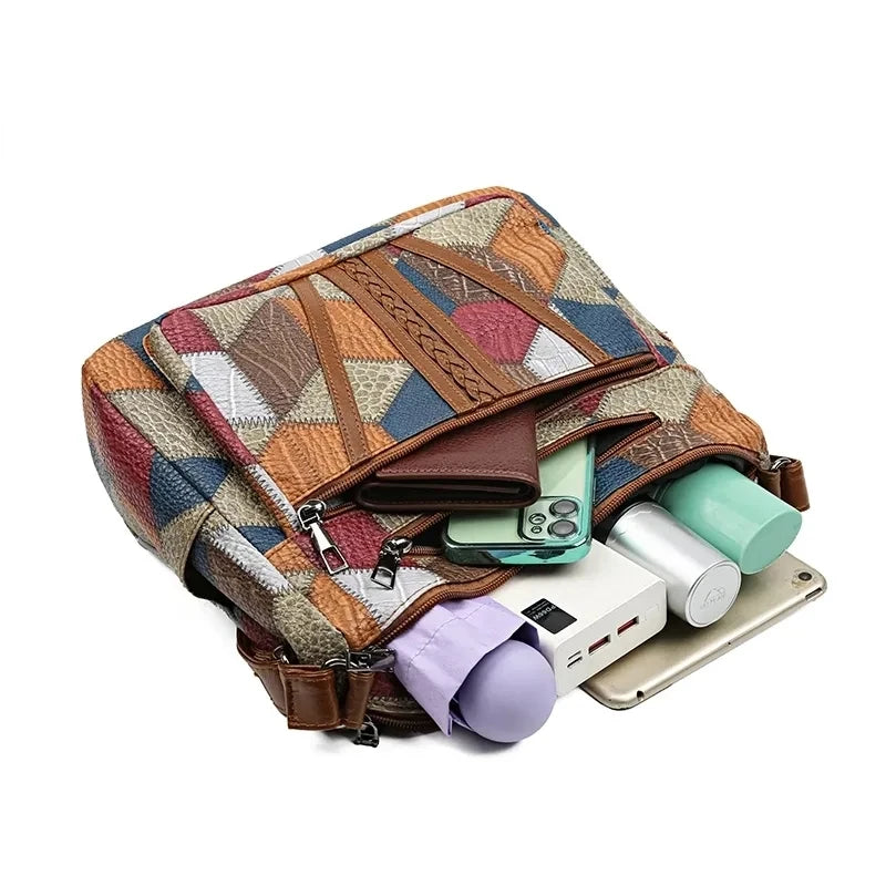 Women's Elegant Vintage Crossbody Bag Trendy Hand Bag Fashion Multi-pockets Shoulder Bag All-match Retro Crossbody Bag for Daily use