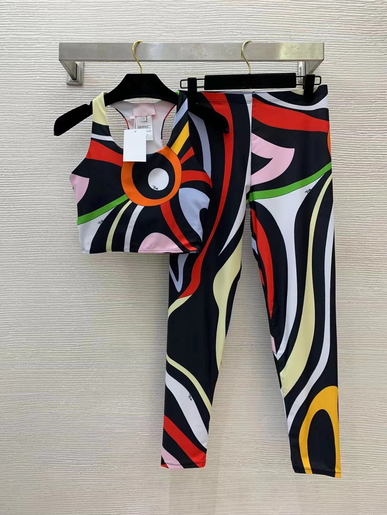 European Fashion Design Women's Two-piece Swimsuits Tight Fitting Vest Pants Swimwear Sports Yoga Suits Beach Casual Bikini