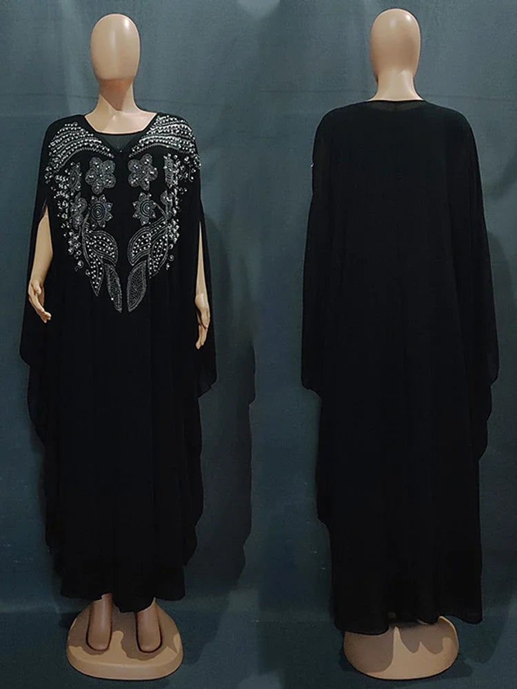 Abayas For Women Dubai Luxury Chiffon Boubou Muslim Fashion Dress Caftan Wedding Party Occasions Djellaba Femme