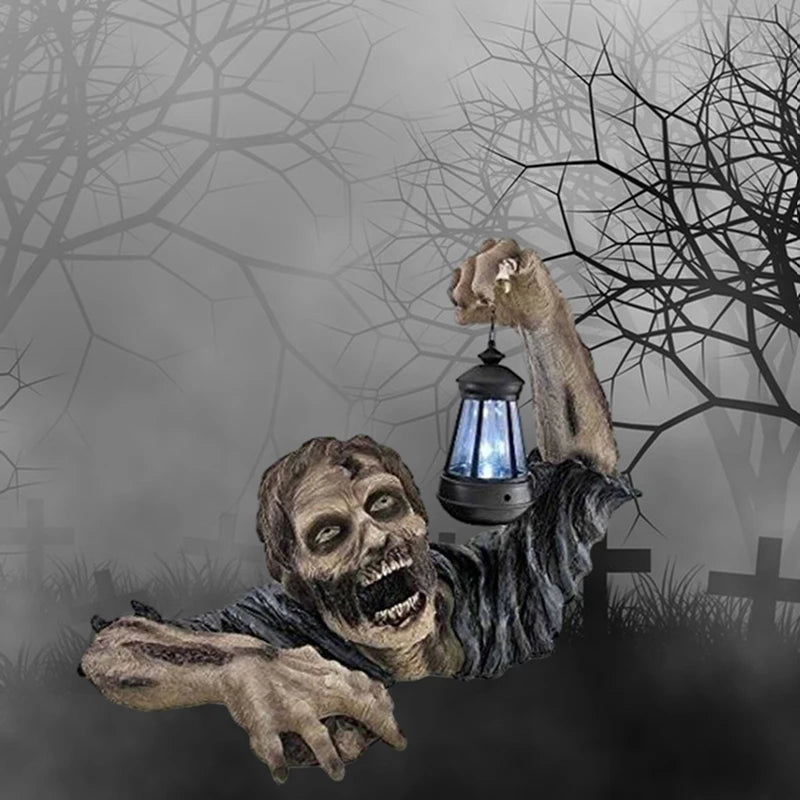 Halloween Zombie Spooky Lantern Decor Scary Garden Statue Outdoor Holiday Party Craft Decor Supplies Haunted House Horror Props