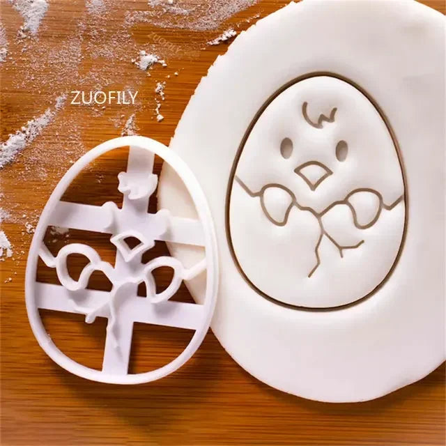 1/4pcs Cute Yoga Rabbit Easter Christmas Plastic Cookie Embossed Mold Fondant Cookie Cutter Bunny Biscuit Mold DIY Baking Tools