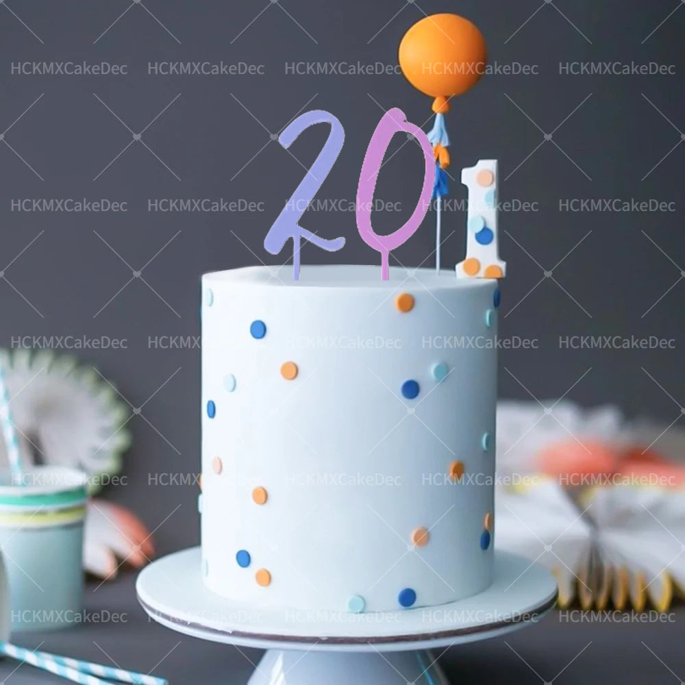 1pc Acrylic Creative Number 0-9 Cake Topper Plugin for Birthday Anniversary Party Cake Dessert Baking DIY Decoration