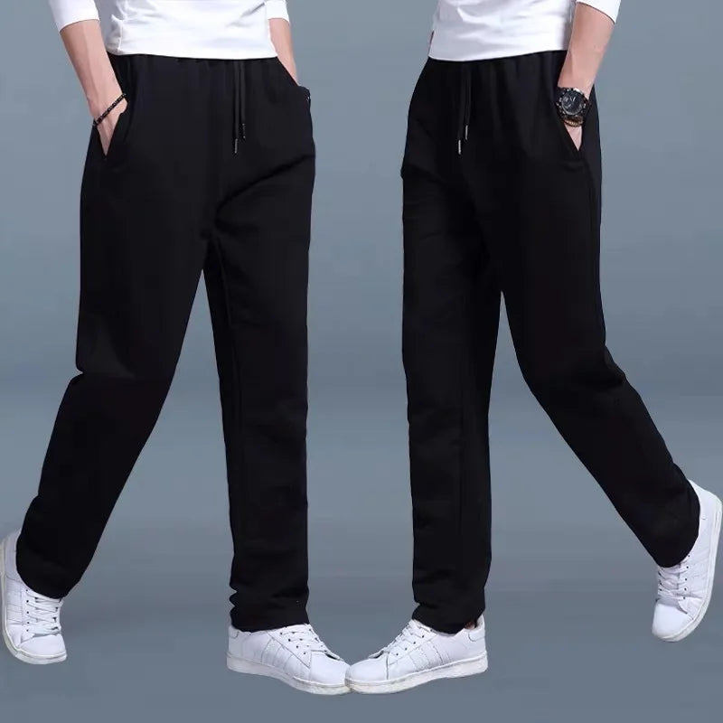 Men's Pants Autumn/Winter New Sport Jogging Trousers Fitness Loose Fit Clothing Solid Color Outfit Streetwear Pants 