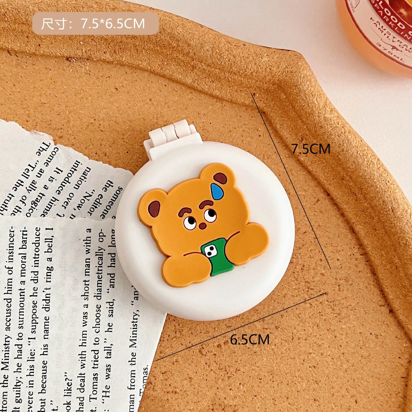 Mini Cute Foldable Head Massager Cartoon Air Bag Hair Comb Air Cushion Comb with Makeup Mirror Portable Hair Styling Comb Tools