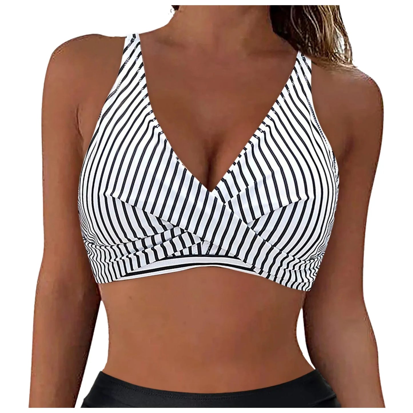 Women Lace Up Swimwear Tops Underwire Full Coverage Bikini Top Push Up Swim Crop Top Tie Back Bathing Suit купальник 2024 тренд