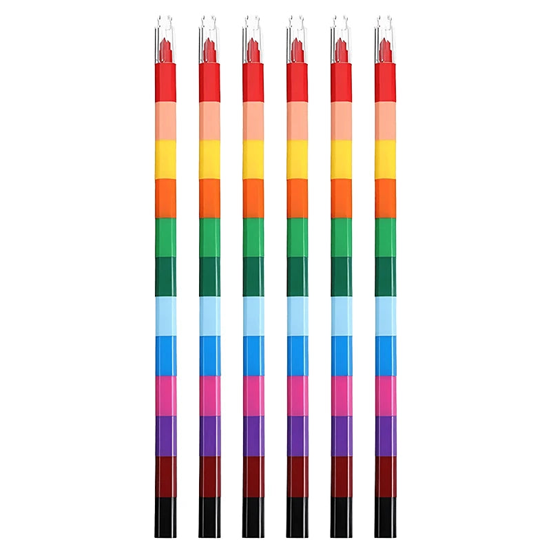 Stackable Crayons 12-Color Building Blocks Crayons Art DIY Drawing Graffiti Supplies Office School Stationery Students Gifts ZYF