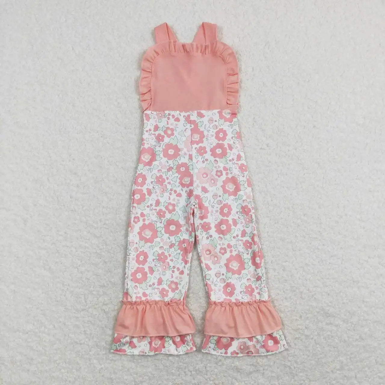 New Arrive Wholesale Toddler Baby Girl Clothes Sleeveless Leopard And Flower Print Suspender Kids Romper