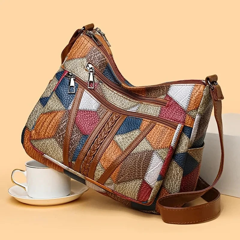 Women's Elegant Vintage Crossbody Bag Trendy Hand Bag Fashion Multi-pockets Shoulder Bag All-match Retro Crossbody Bag for Daily use