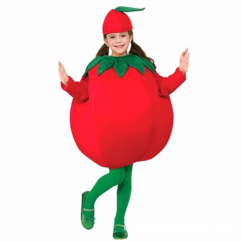 Halloween Kids Girls Boys Children Fruit Vegetable Costume Watermelon Strawberry Banana Tomato Outfit Cute Cosplay Party