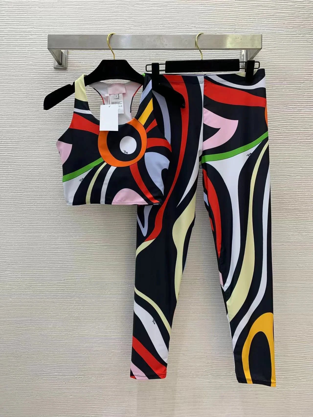 European Fashion Design Women's Two-piece Swimsuits Tight Fitting Vest Pants Swimwear Sports Yoga Suits Beach Casual Bikini
