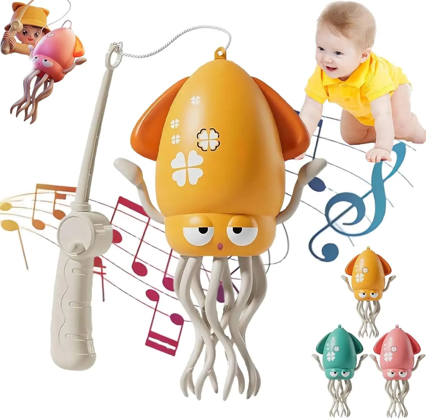 Electric Auto-Avoid Octopus with LED Lights Music Electric Crawling Octopus Toy Stress Relief Gift Octopus Interactive Robotics