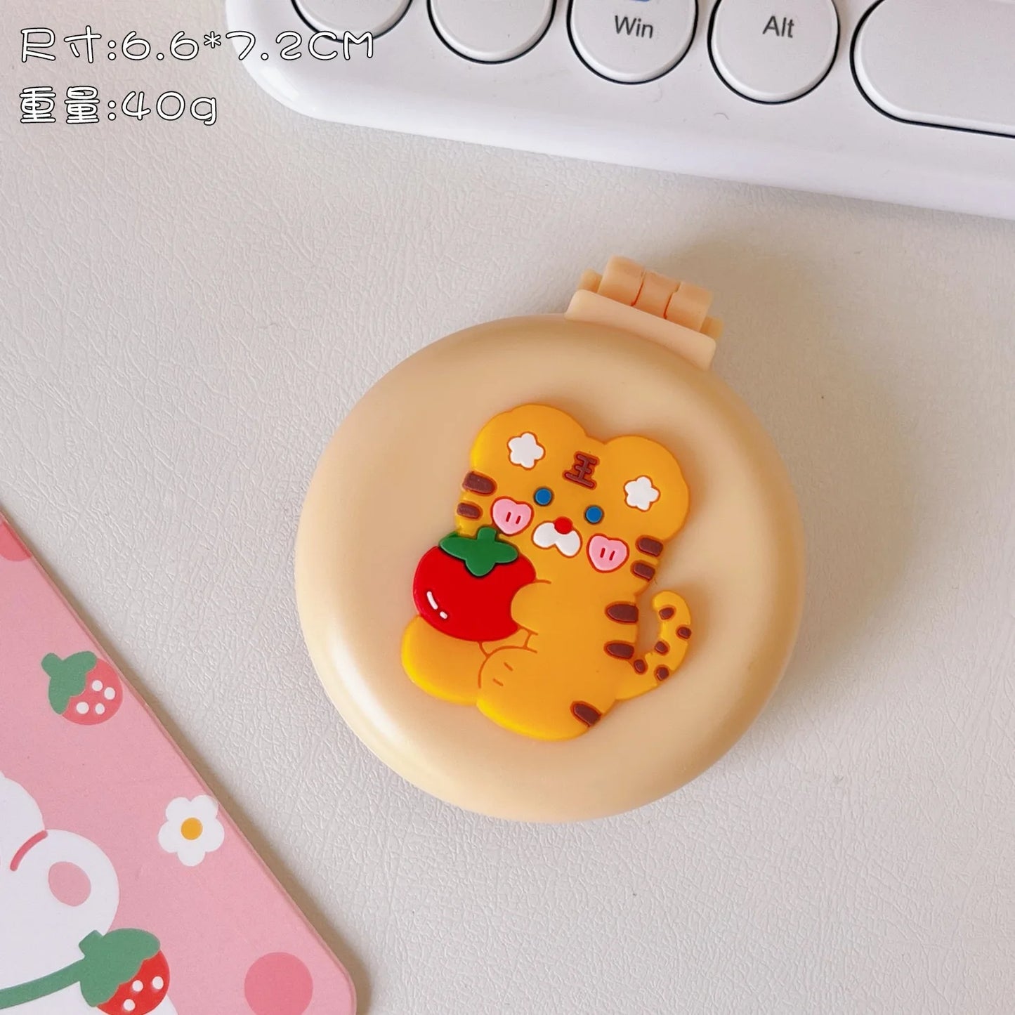 Mini Cute Foldable Head Massager Cartoon Air Bag Hair Comb Air Cushion Comb with Makeup Mirror Portable Hair Styling Comb Tools