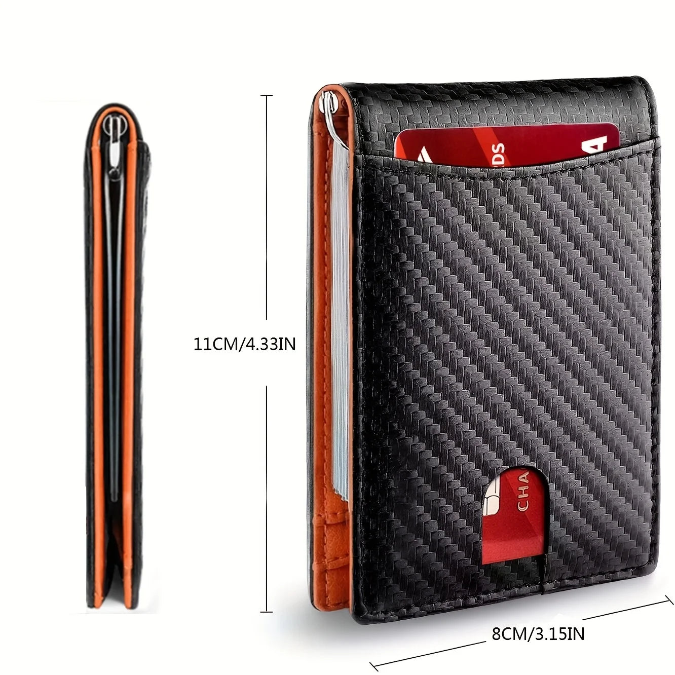 Slim Wallets for Men - Leather Money Clip Mens Wallet - RFID Blocking Front Pocket Bifold Wallet - Minimalist Credit Card Holder mon
