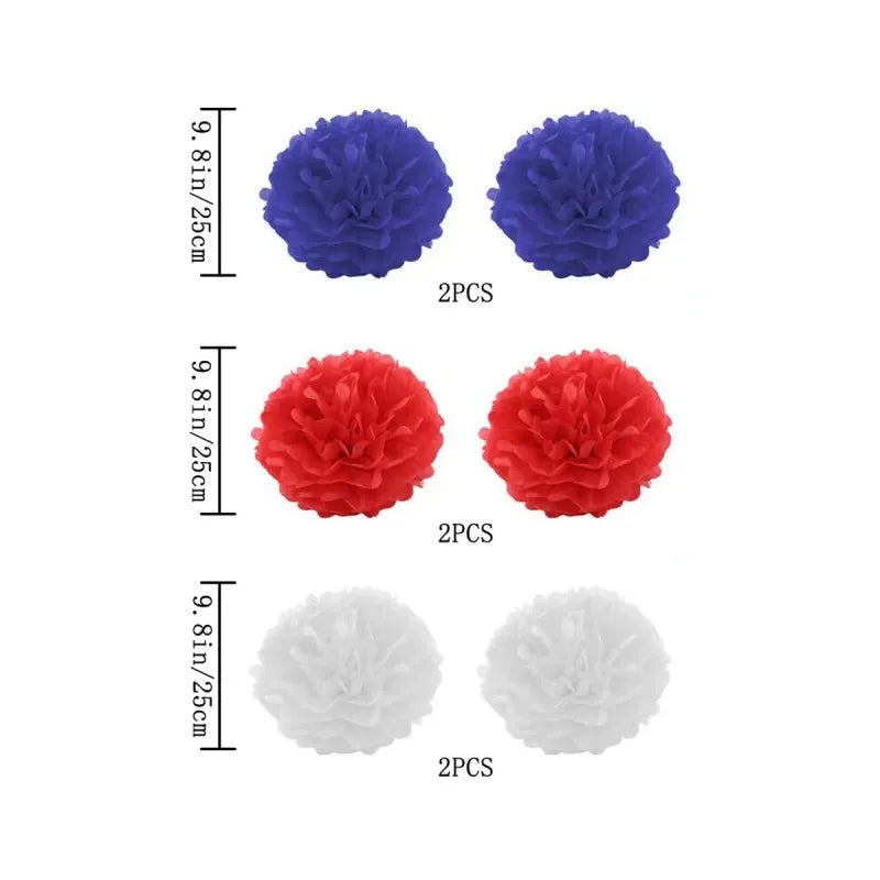 Independence Day Party Photo Props Spiral Pendant I Love USA Banner Balloon July 4th Day Christmas New Year Party Decoration