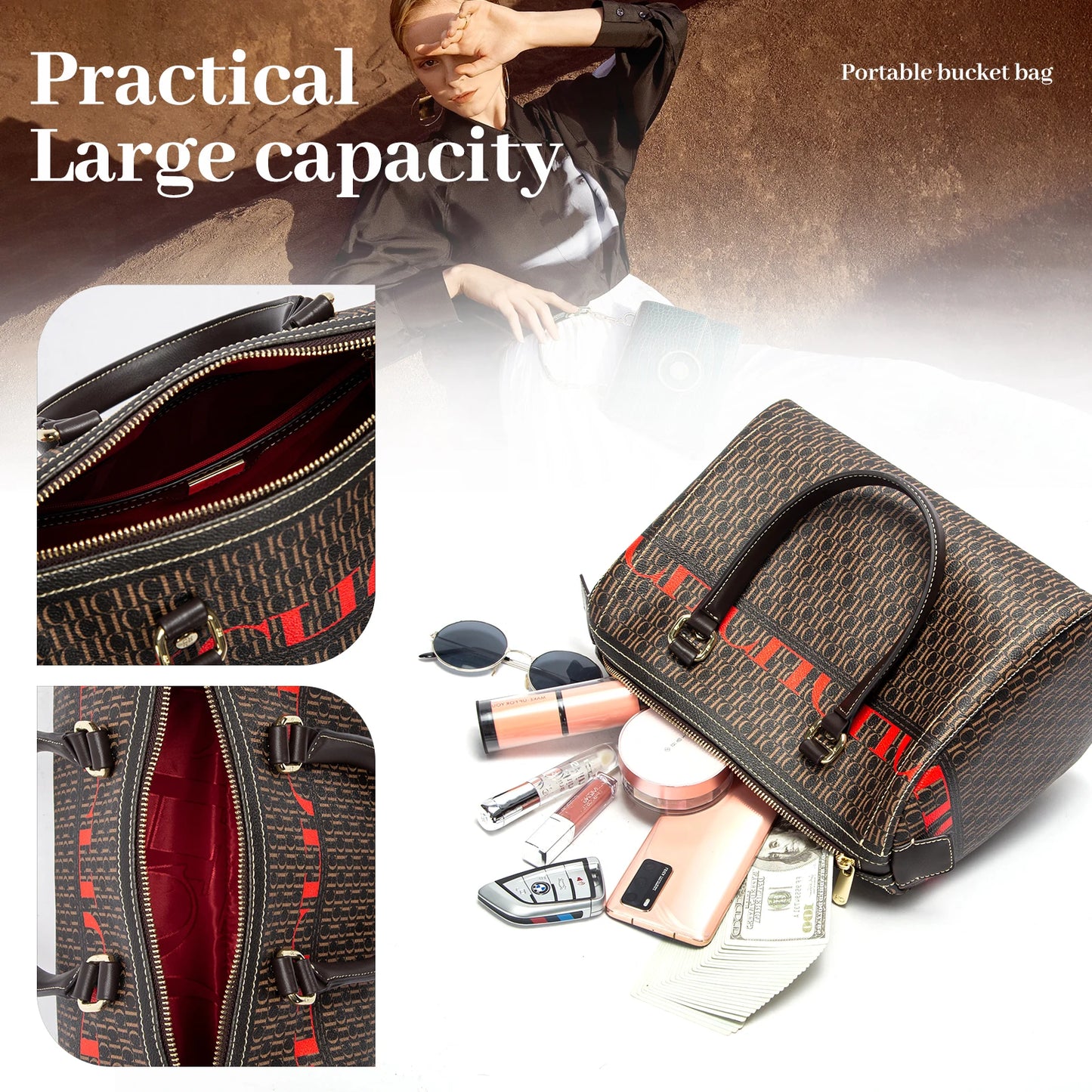 Jacquard Colorful Women's Commuting Crossbody BagFashionable and Luxury Design Spring 2024 New Women's Handbag