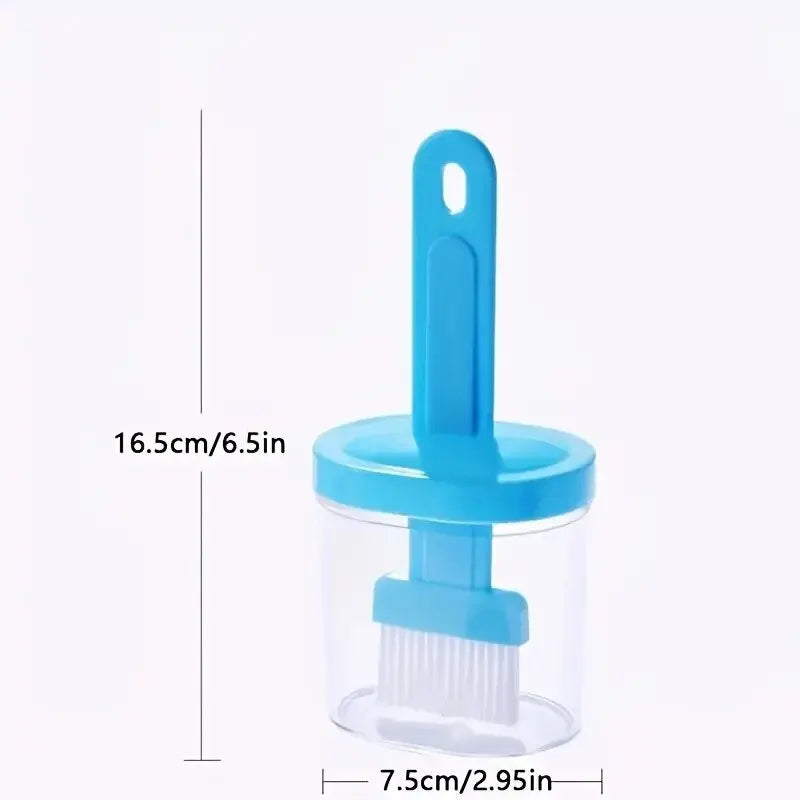 1Pc Oil Brush Pancake Oil Brush Integrated Oil Pot Brush With Bottle Kitchen Dustproof Household High Temperature Baking Tool - unique