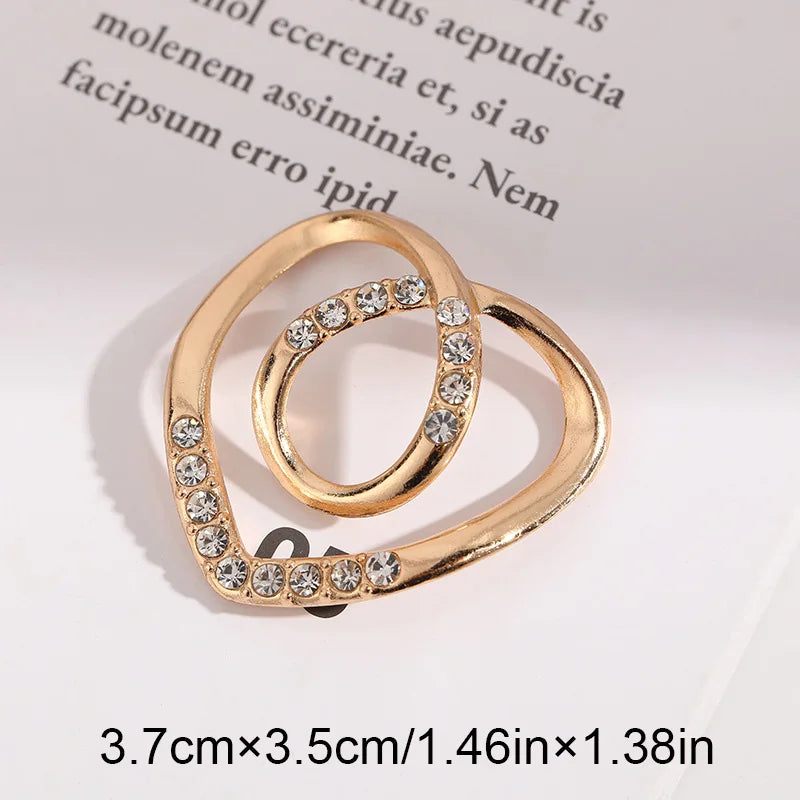 Women Geometric Brooch Clothes Corner Knot Button Ring Shirt Hem T-shirt Scarf Buckle Clothes Decoration Accessories
