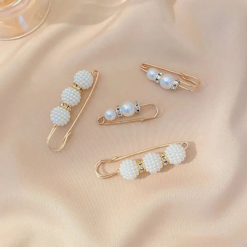4PCS Waist Adjustment Uniform Clothing Extended Buckle And Waist Adjustment Buckle Pearl Broocated Fashion Decorative Accessorie clothes - unique
